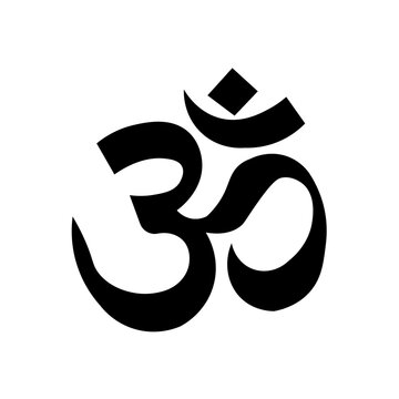 om symbol vector illustration. ohm symbol sign on white background. Symbol of Buddhism and Hinduism religions. The symbol of the divine triad of Brahma, Vishnu and Shiva. Om icon Flat design