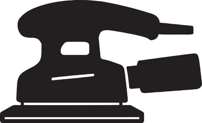 Black-and-White Silhouettes of Power Sander in Multiple Poses  Electric Sanding Tool Illustrations Isolated on White Background