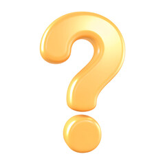 Naklejka premium 3d yellow question mark. Faq problem solution symbol. Vector illustration on isolated background.