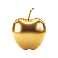 Isolated Decorative Gold Apple PNG for Creative Artwork