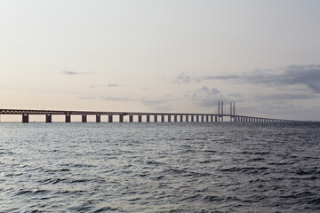 Oresund Bridge between Copenhagen, Denmark and Malmö, Sweden