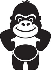 Fototapeta premium Silhouette Style Vector Gorilla Logo Icon – Minimal Powerful Primate Symbol for Fitness, Wildlife, or Urban Brand Identity, Bold Monochrome Ape Graphic Design for Print, Web, and Merchandise