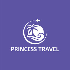 royal princess travel logo design vector 
