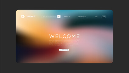 Modern website landing page template with soft color gradient and simple navigation bar aesthetic design