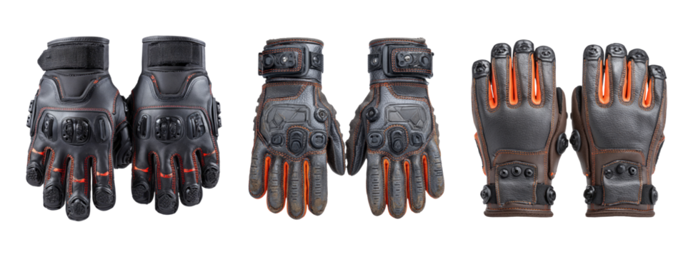 Isolated Set of Motorcycle Gloves on Transparent Background for Sale