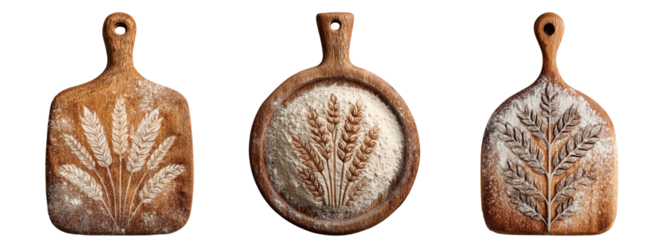 Vintage Baking Tools Displayed on a Transparent Background