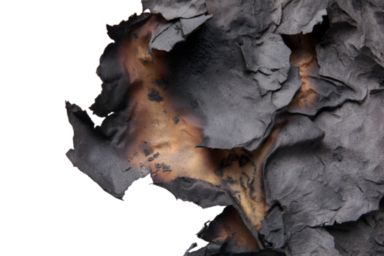 Burnt paper texture dark grey ash orange tones abstract background