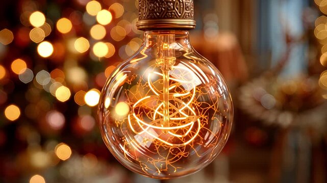 Warm-toned decorative bulb in a close-up view, showcasing its unique design.