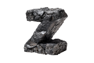 Stone letter Z rough texture dark background