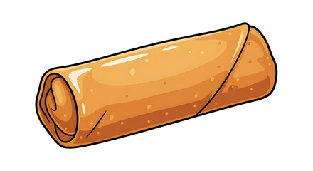 Crispy Golden Spring Roll Asian Cuisine Illustration