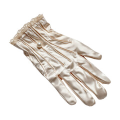 Elegant Apricot Satin Glove on Transparent Isolated Background