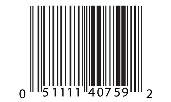 Bar code icon label for shop product. Universal product scan code.