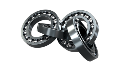 This render depicts three intertwined bearings forming an infinity sign. It symbolizes strength, reliability, and cyclicality.