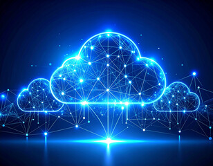 Obraz premium Cloud Computing Technology Concept – Digital Network