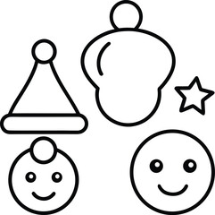 set of christmas icons