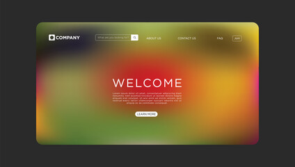 Modern website homepage design with vibrant colors welcomes visitors to explore further content
