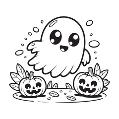 Bold and Easy Cozy Halloween Coloring Pages, Vector Illustration, Black and White, Halloween, Coloring Pages, Bold and Easy Halloween Printable, Halloween holiday, Cozy Halloween Coloring Page,