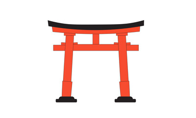 Traditional Japanese Torii Gate Illustration