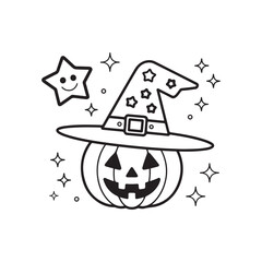 Bold and Easy Cozy Halloween Coloring Pages, Vector Illustration, Black and White, Halloween, Coloring Pages, Bold and Easy Halloween Printable, Halloween holiday, Cozy Halloween Coloring Page,