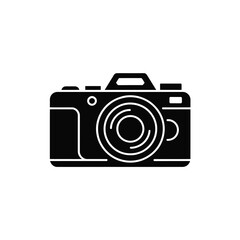 Modern digital camera silhouette for photography and technology