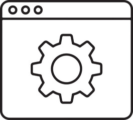 Browser window icon with a gear symbol representing settings or configuration