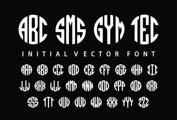 Abstract Circle monogram letters Circle monogram alphabet Round Lettering font vector file. Minimal modern fonts for logo, brand, abc, sms, gym, tec etc. 
