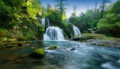 Fototapeta premium fresh waterfall scenery