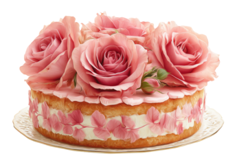 Delicate pink cake adorned with roses (1)