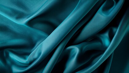Fototapeta premium elegant designs feature soft folds wavy lines dark blue teal tones luxurious flat lay
