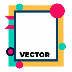 Frame for text vector against a modern art icon on white background.