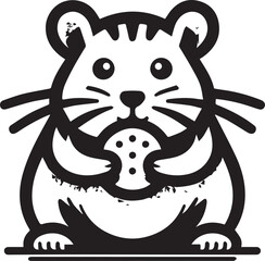 Cute hamster eating seed, perfect for pet shop logos or animal-themed children's books