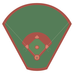 シンプルな野球場のイメージイラスト　ベクター