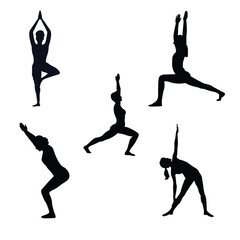 Serene yoga pose illustration with harmonious color palette and elegant typography