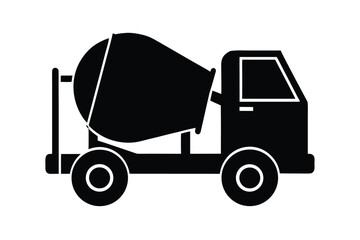 cement mixer vector icon silhouette illustrations