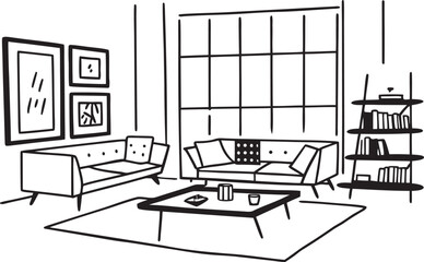 Fototapeta premium modern living room with furniture