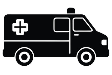 ambulance vector icon silhouette illustrations