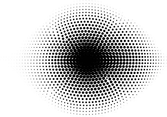 Halftone pattern with dots on white background for graphic design element