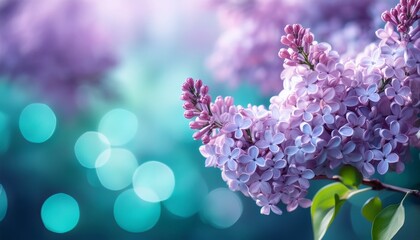 captivating lilac blooms in dreamy turquoise bokeh serene floral beauty with delicate petals