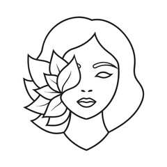 Romantic Face One Line Silhouette