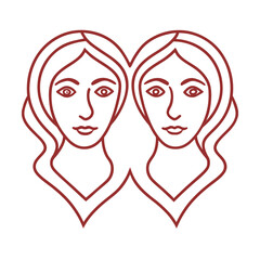 Dual Abstract Woman Face Silhouette