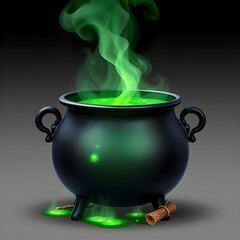Witch’s Cauldron with Bubbling Potion