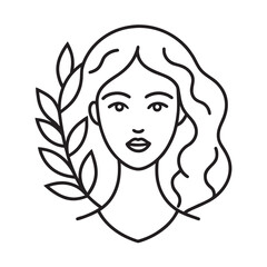 Abstract Female Face Nature Silhouette