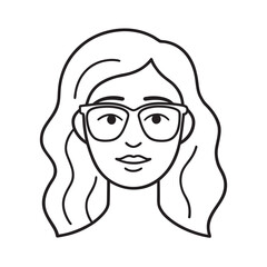 Confident Woman Face With Glasses Silhouette