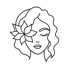 Flower Petals Eye Face Silhouette