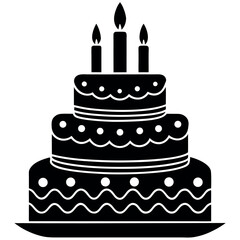  Birthday cake vector illustration. This is an editable file. 
