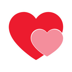 A striking illustration featuring two interconnected hearts one rendered in vibrant red and the other in a contrasting color