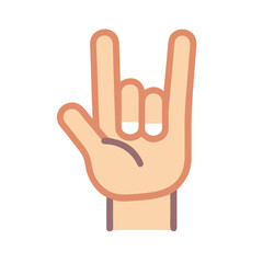 Obraz premium Rock on gesture symbol. Heavy metal hand gesture vector illustration