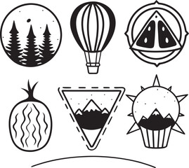 set of sport icons on white background