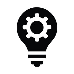 Gear light bulb icon for business innovation ideas
