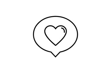 heart inside speech bubble showing love and positive messaging  